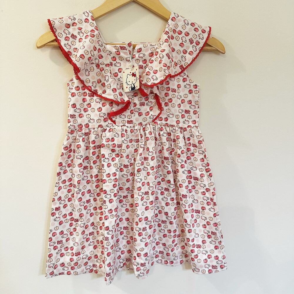 Girls Hello Kitty Apple Dress NEW sz 120 XS Girl's Hello Kitty Dress - Picture 3 of 11